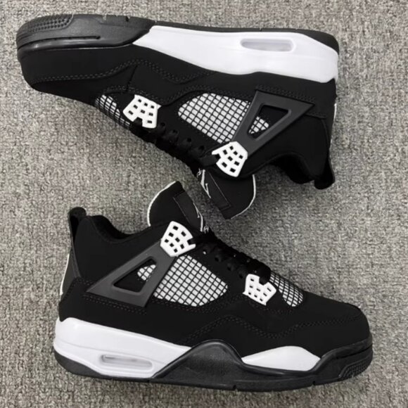 Nike Men's Black and White Sneakers with Red Accents - Picture 1 of 9
